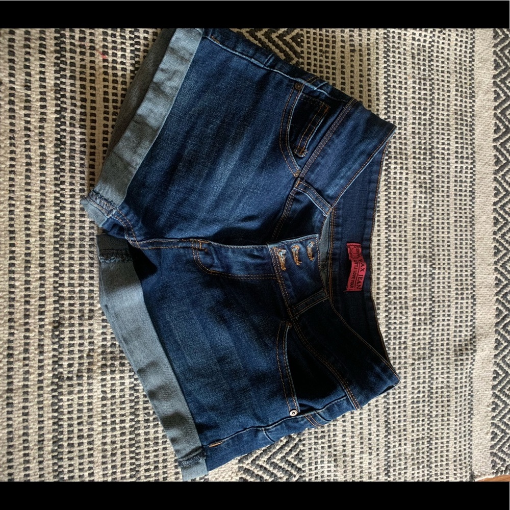 Wax Jean dark wash jean shorts